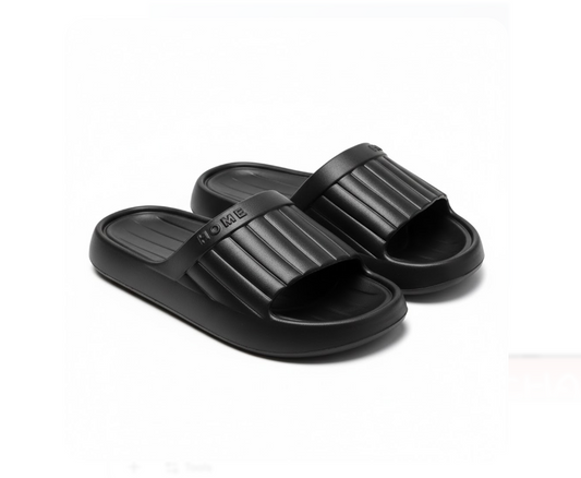 Kaiso Unisex Open Toe Non-Slip Breathable Slippers (Black)