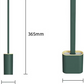 Kaiso Flat Soft Silicone Toilet Brush With Holder Set (Green)