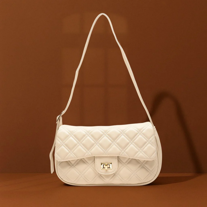Quilted Shoulder Bag - Light Beige