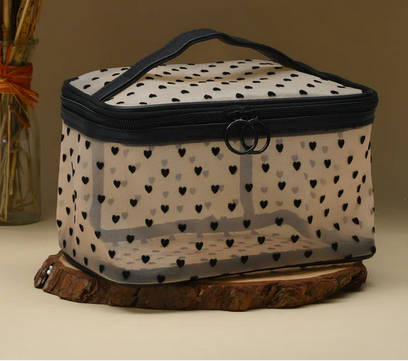 Kaiso Heart Mesh Luxe Vanity Organizer Bag