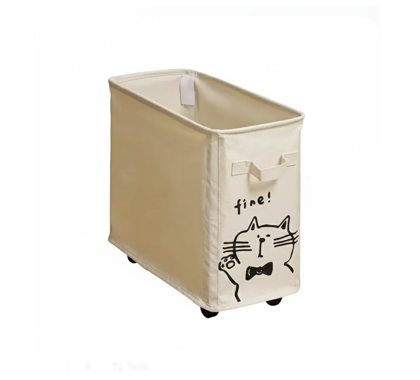 Kaiso Fabric Under-Desk Storage Basket – Foldable & Wheeled Organizer