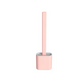 Kaiso Flat Soft Silicone Toilet Brush With Holder Set (Pink)