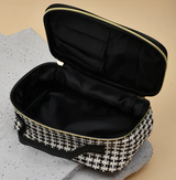Kaiso Jacquard Weave Portable Cosmetic Bag – Black