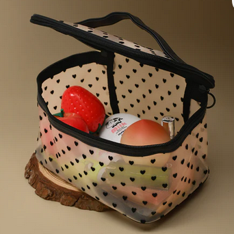 Heart Mesh Luxe Vanity Organizer Bag