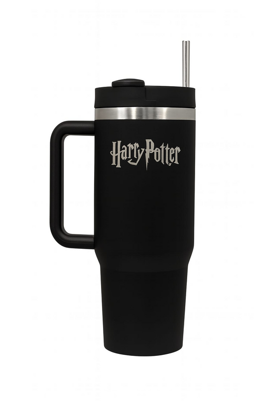 Harry potter tumbler with steel straw 1200 ml (Black)