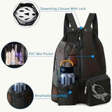 Kaiso Large Capacity Mesh Drawstring Backpack
