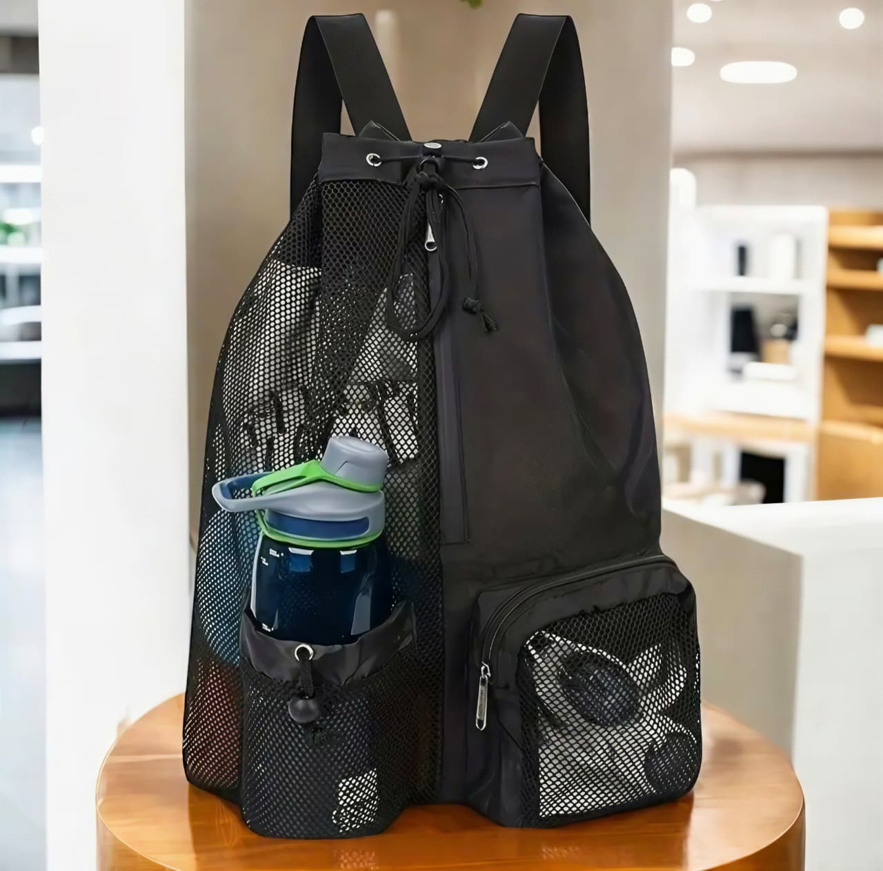 Kaiso Large Capacity Mesh Drawstring Backpack