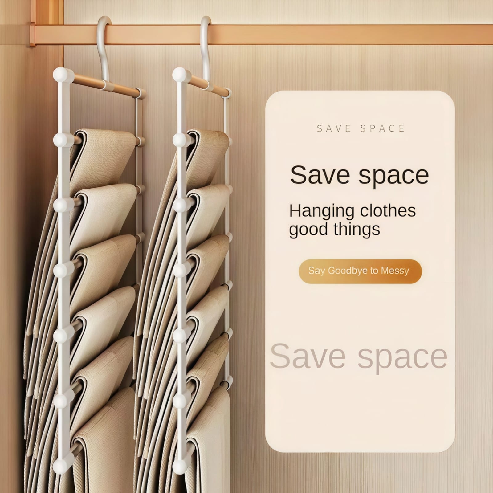 Kaiso Stainless Steel Foldable Wardrobe Clothes Hanger