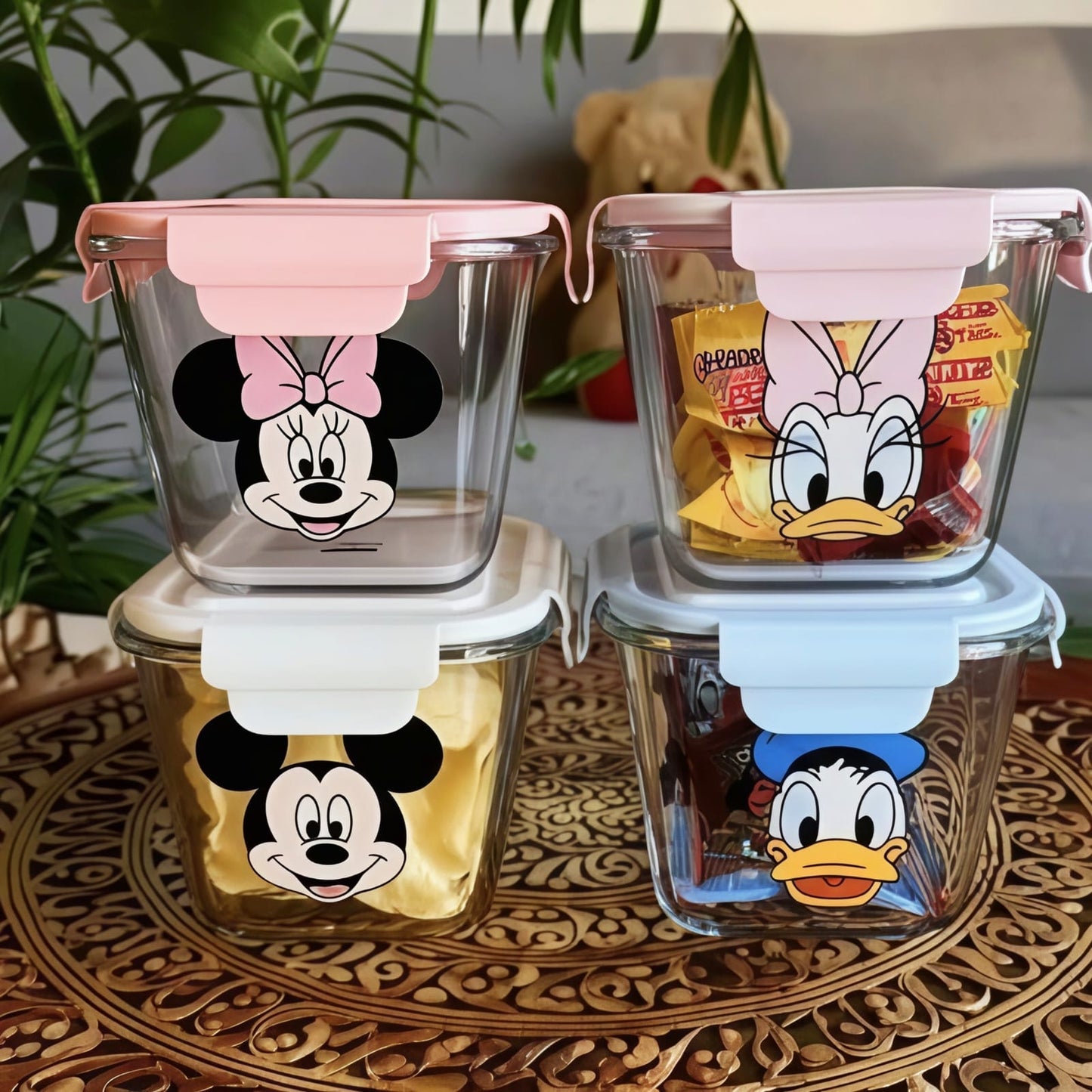 Kaiso Mickey & Friends Glass Storage Jars — Cute Airtight Containers