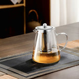 Kaiso Borosilicate Glass Teapot Set with Stainless Steel Infuser and 4 Glass Cups