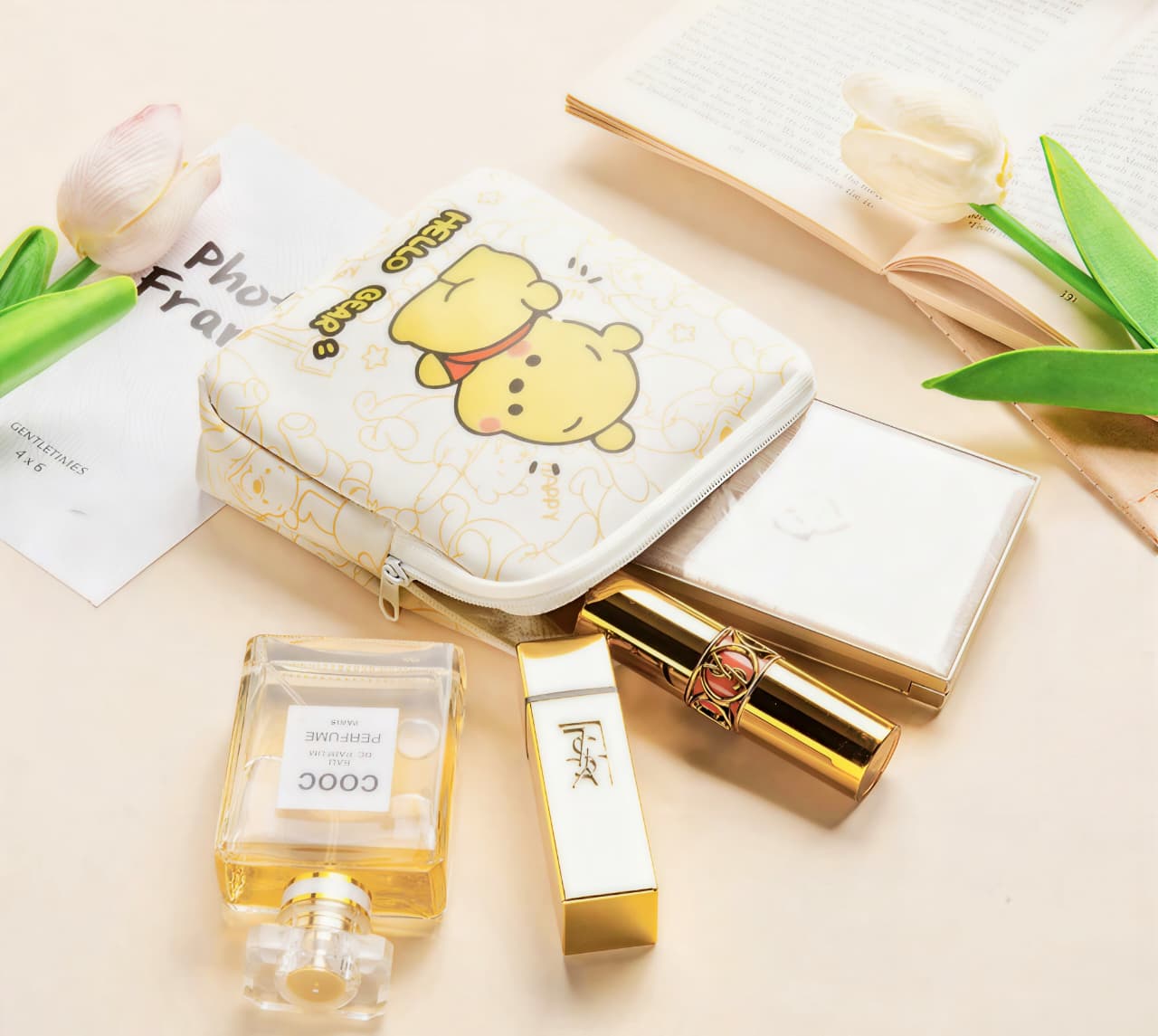 Kaiso Kawaii Cute Mini Trinket Case: Winnie the Pooh Cartoon Storage Pouch