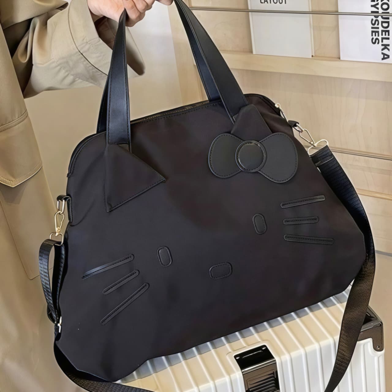 Kaiso Sanrio Hello Kitty Large Capacity Black Travel Tote & Shoulder Bag