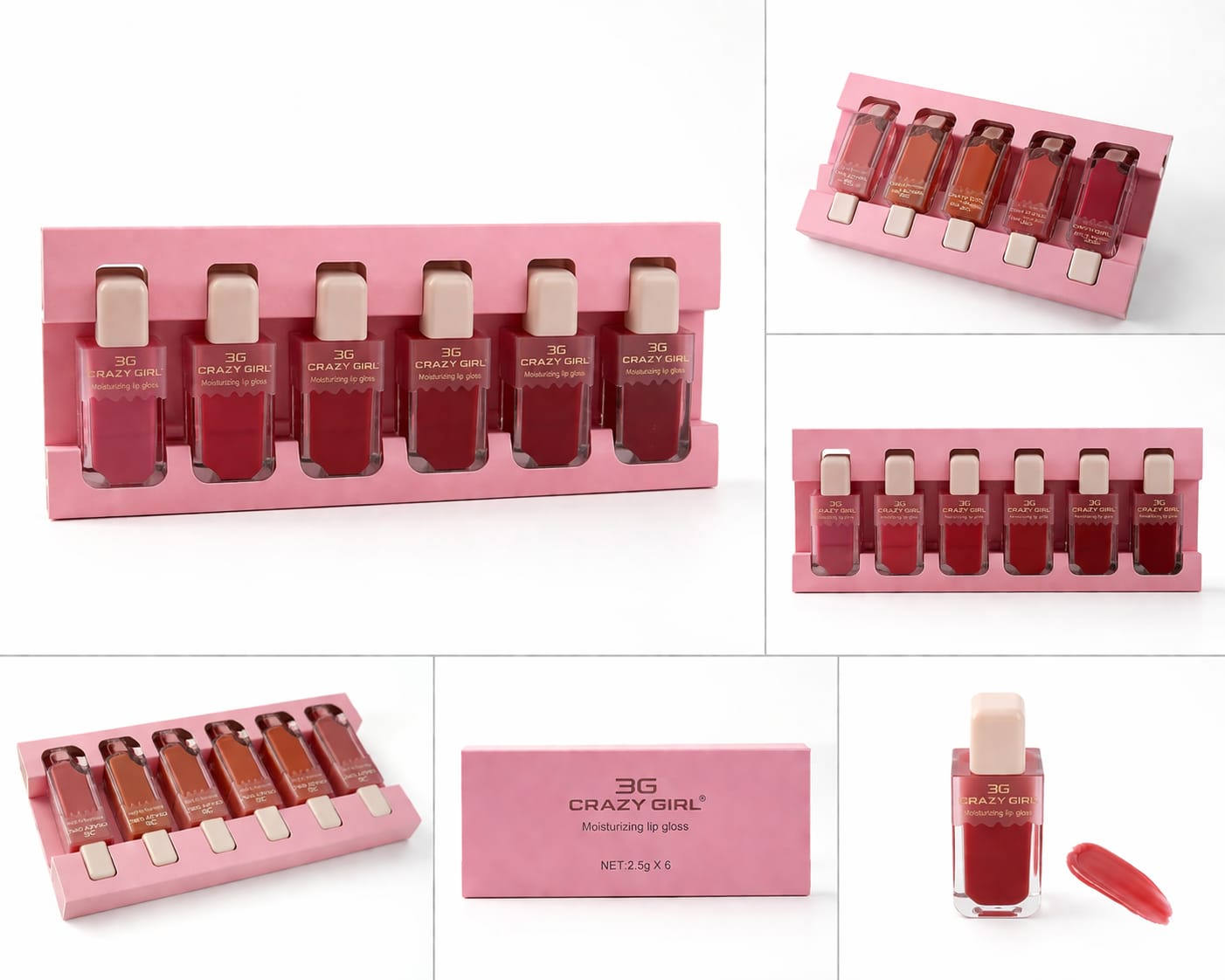 Kaiso Moisturizing Ice Cream Lip Gloss Set (Pack of 6)