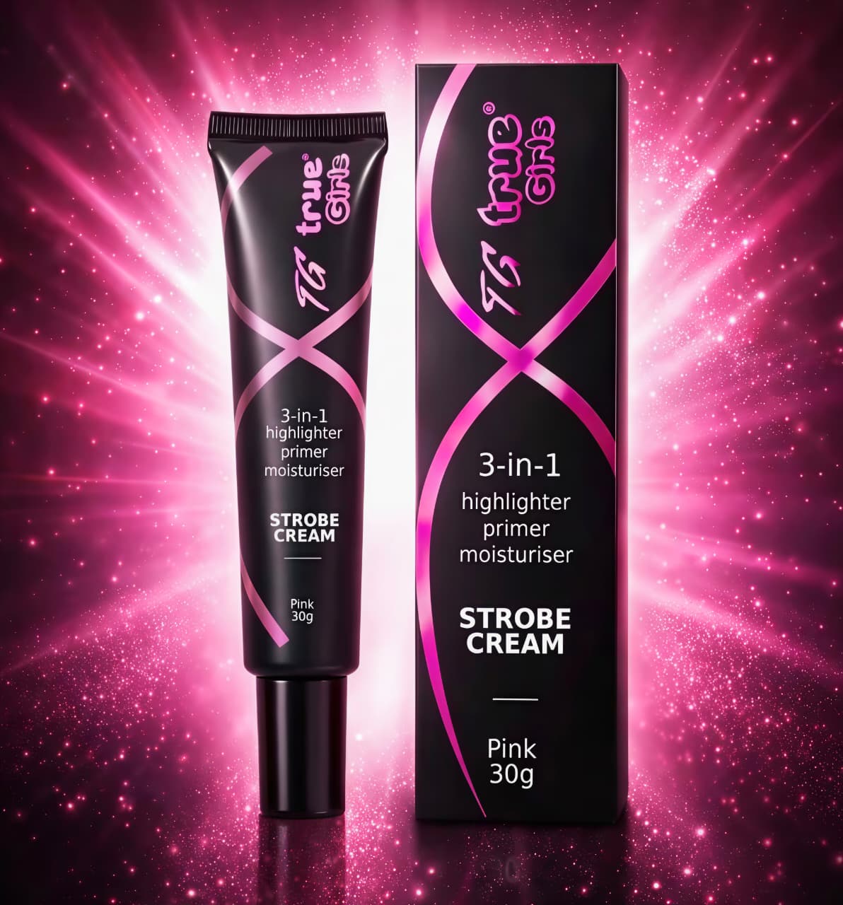 Kaiso Strobe Cream, 3-in-1 Moisturiser & Highlighter, Primer, Pink