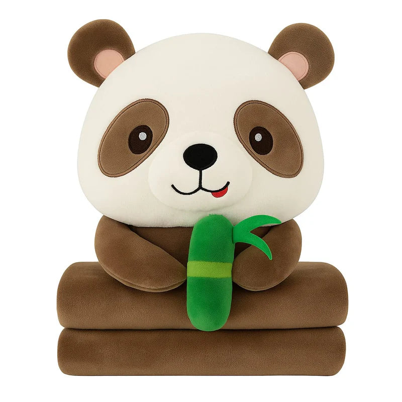 Bamboo Panda Soft Toy with Blanket – 50 cm Plush