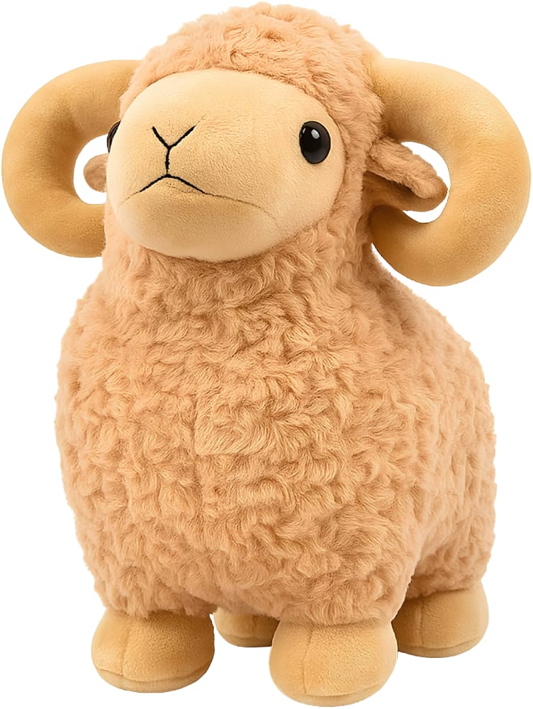 Kaiso Fluffy Brown Sheep Plush Soft Toy for Kids