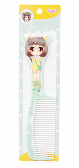 Kaiso Cute Cartoon Printed Hair Comb – Dual-Sided Wide & Fine Tooth Detangling Comb