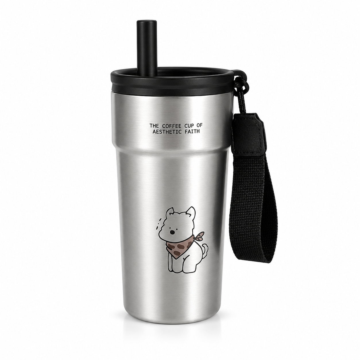 Kaiso Stainless Steel Insulated Tumbler with Carrying Strap – 800ml