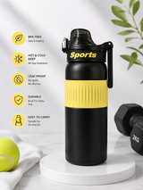 Kaiso Sports Stainless Steel Insulated Water Bottle with Silicone Grip & Easy-Press Lid – 550ml