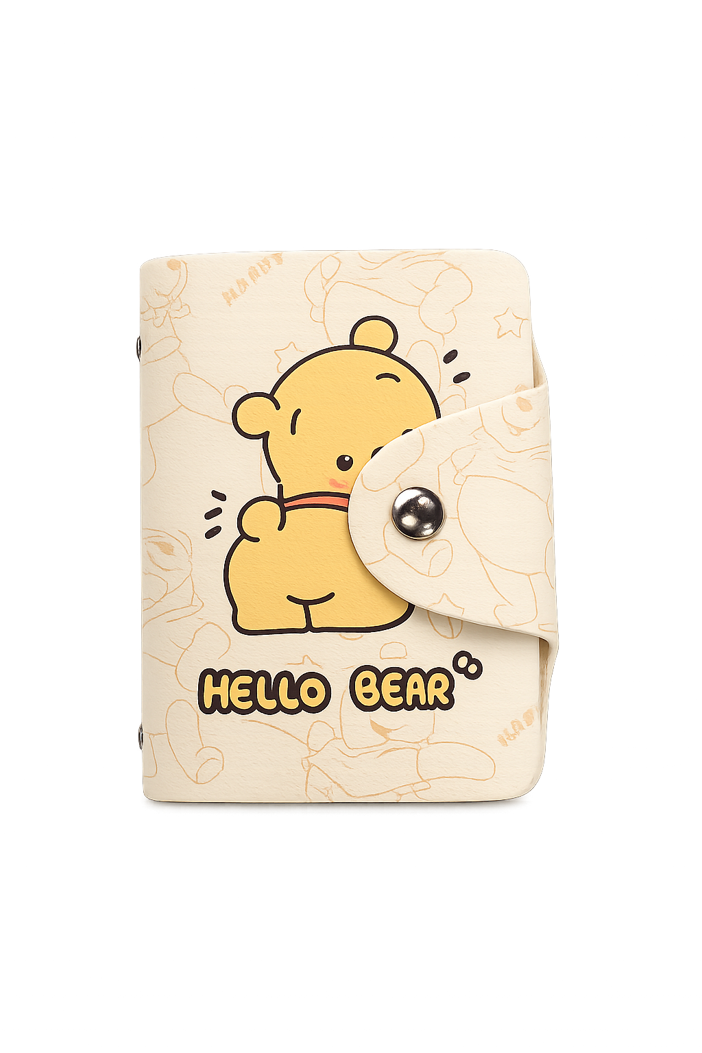 Kaiso Cute 'Hello Bear' PU Leather Mini Wallet – Bi-Fold Purse for Girls & Kids