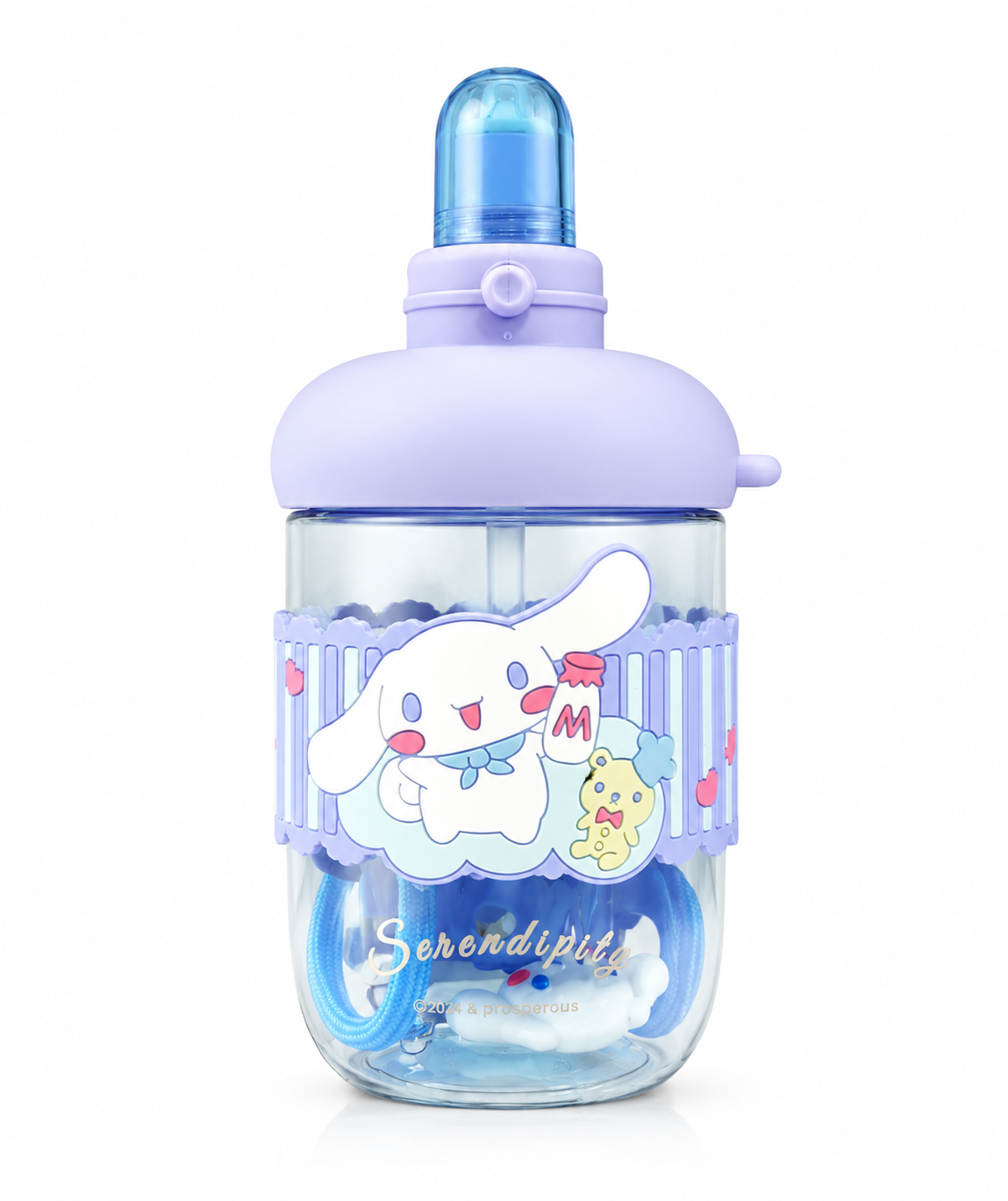 Kaiso Cute Puppy Print Sipper Bottle with Carrying Strap & Leak-Proof Lid – 535ml