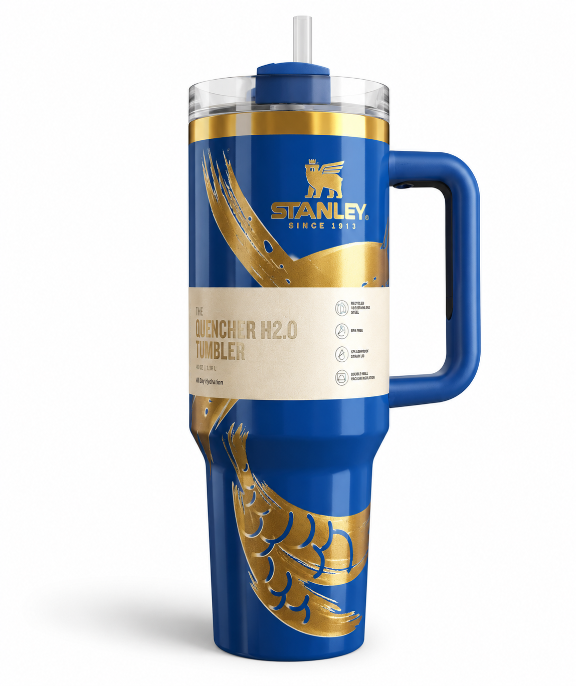 Kaiso Stanley Stainless Steel Insulated Tumbler with Rotating Lid & Handle – 1200ml