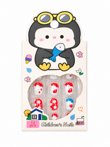 kaiso 12 Pcs Kids Press-On Nails Set – Cute Cartoon Penguin Theme
