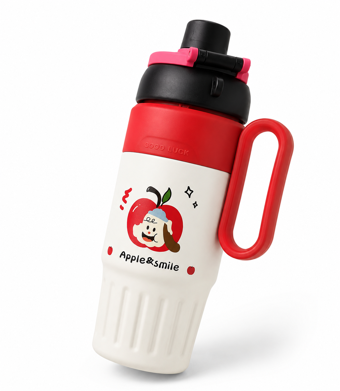 Kaiso Red Apple Stainless Steel Insulated Tumbler with Handle and Lid – 1000ml