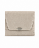 Kaiso Women’s Sleek Grey Compact Bi-Fold Wallet with Secure Metal Hasp