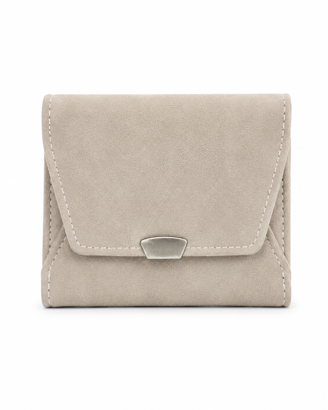 Kaiso Women’s Sleek Grey Compact Bi-Fold Wallet with Secure Metal Hasp