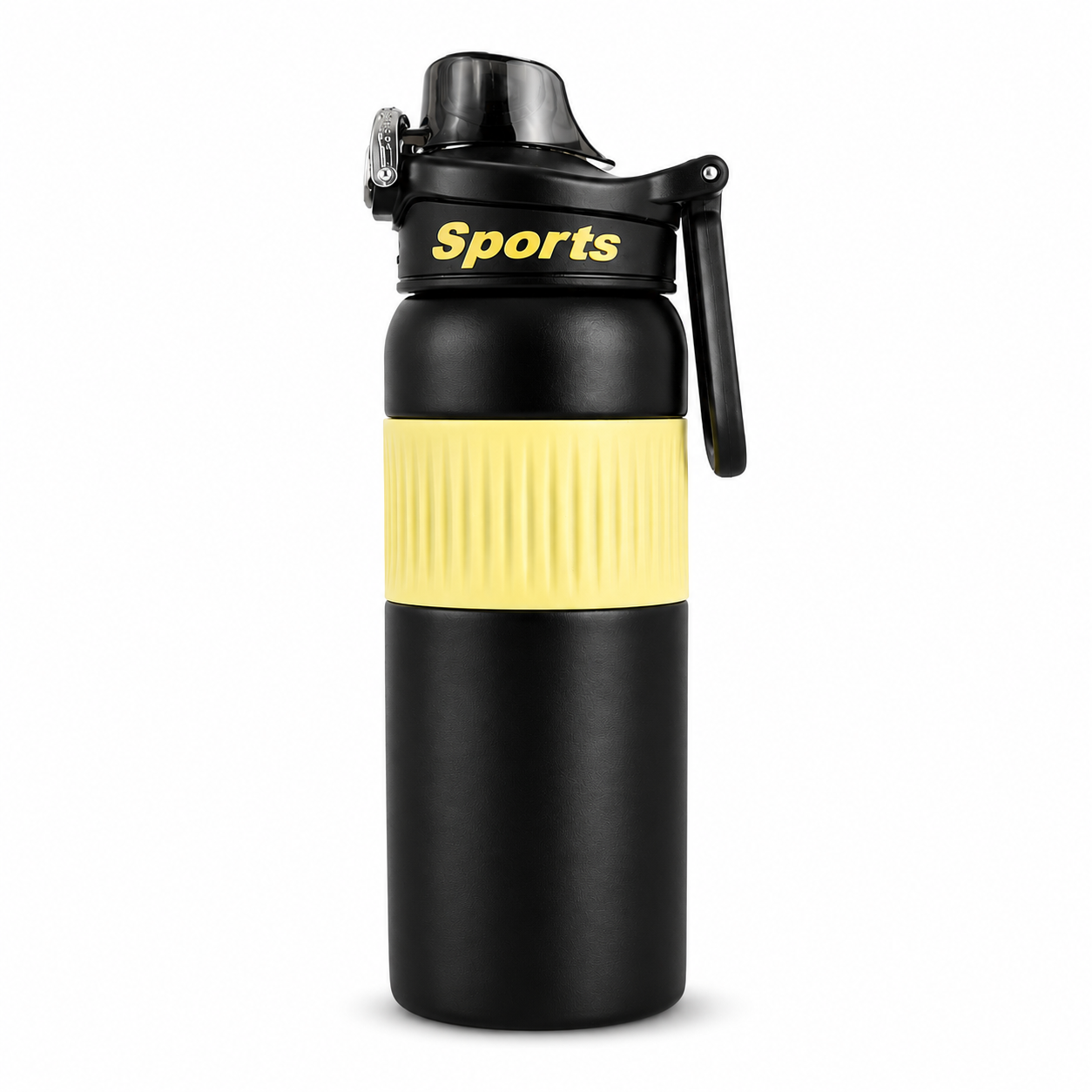 Kaiso Sports Stainless Steel Insulated Water Bottle with Silicone Grip & Easy-Press Lid – 550ml