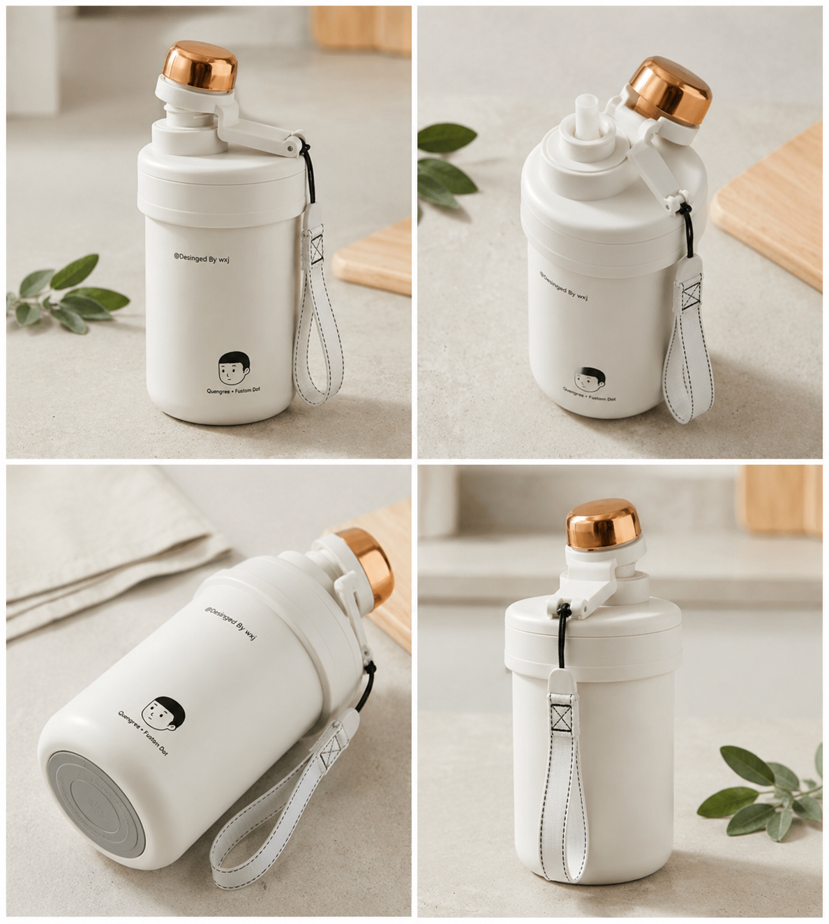 Kaiso Insulated Stainless Steel Tumbler with Built-in Straw and Carry Handle (600ml)