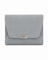 Kaiso Women’s Sleek Grey Compact Bi-Fold Wallet with Secure Metal Hasp