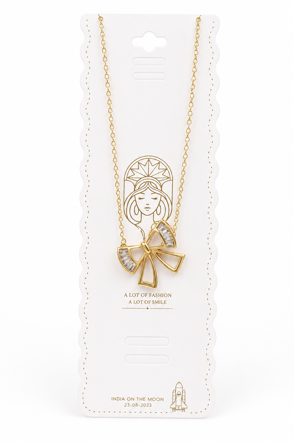 Kaiso Anti-Tarnish Gold Plated Dainty Bow Style Pendant