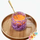 Kaiso Crystal Bloom Double Wall Mug – Elegant Floating Flower Design