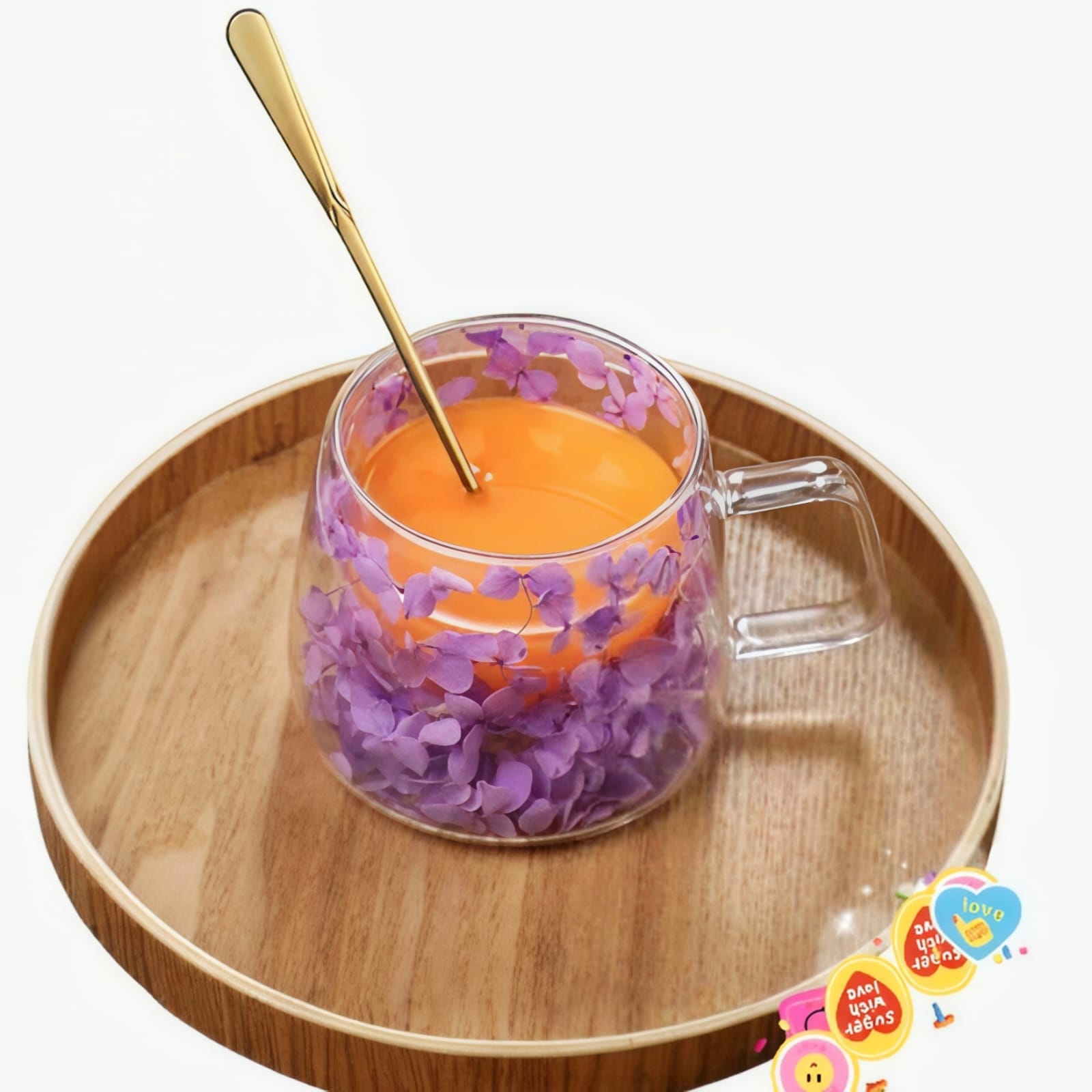 Kaiso Crystal Bloom Double Wall Mug – Elegant Floating Flower Design