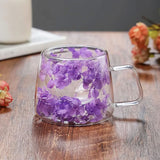 Kaiso Crystal Bloom Double Wall Mug – Elegant Floating Flower Design
