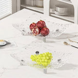 Kaiso Luxury Hammered Glass Fruit Serving Dish - Elegant Centerpiece Platter for Dining Table