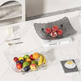 Kaiso Luxury Hammered Glass Fruit Serving Dish - Elegant Centerpiece Platter for Dining Table