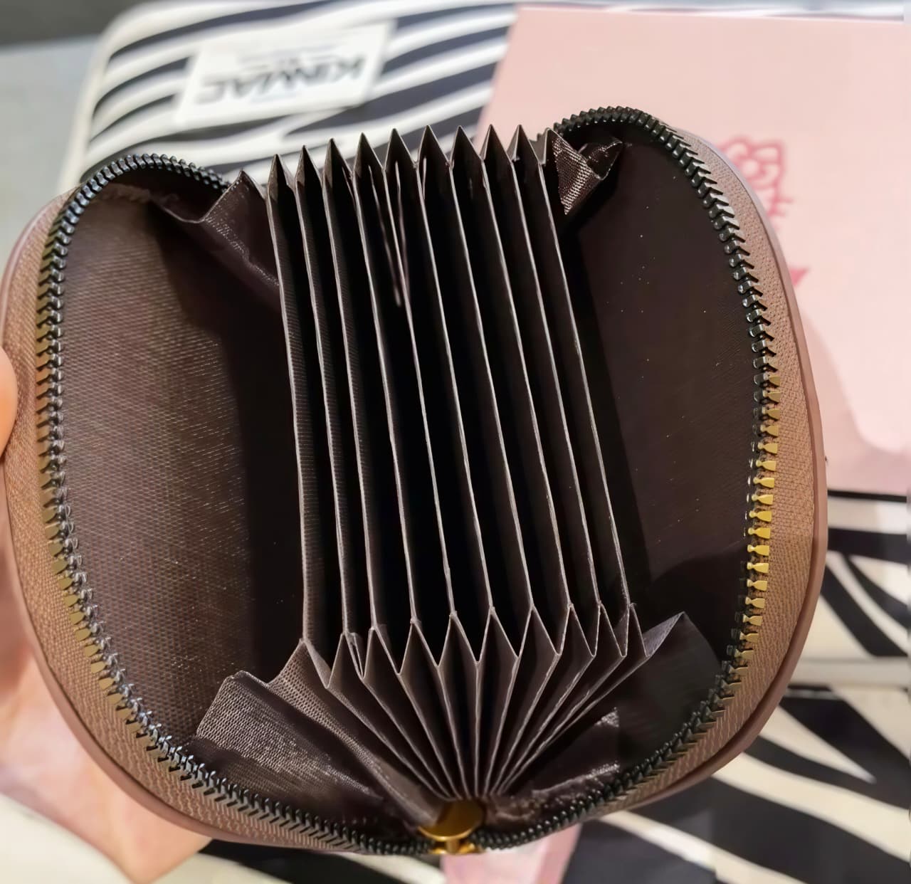 Kaiso Kitty Mini Wallet – Adorable Zipper Card Holder & Compact Accordion Organizer