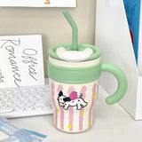 Kaiso Super Cute Cartoon Animal Theme Insulated Stainless Steel Tumbler with Straw and Handle