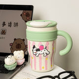 Kaiso Super Cute Cartoon Animal Theme Insulated Stainless Steel Tumbler with Straw and Handle