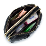 Kaiso Double Zipper Pleated Leather Clutch Bag