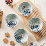 Kaiso Stitch 4-Piece Ceramic Rice and Soup Bowl Gift Set