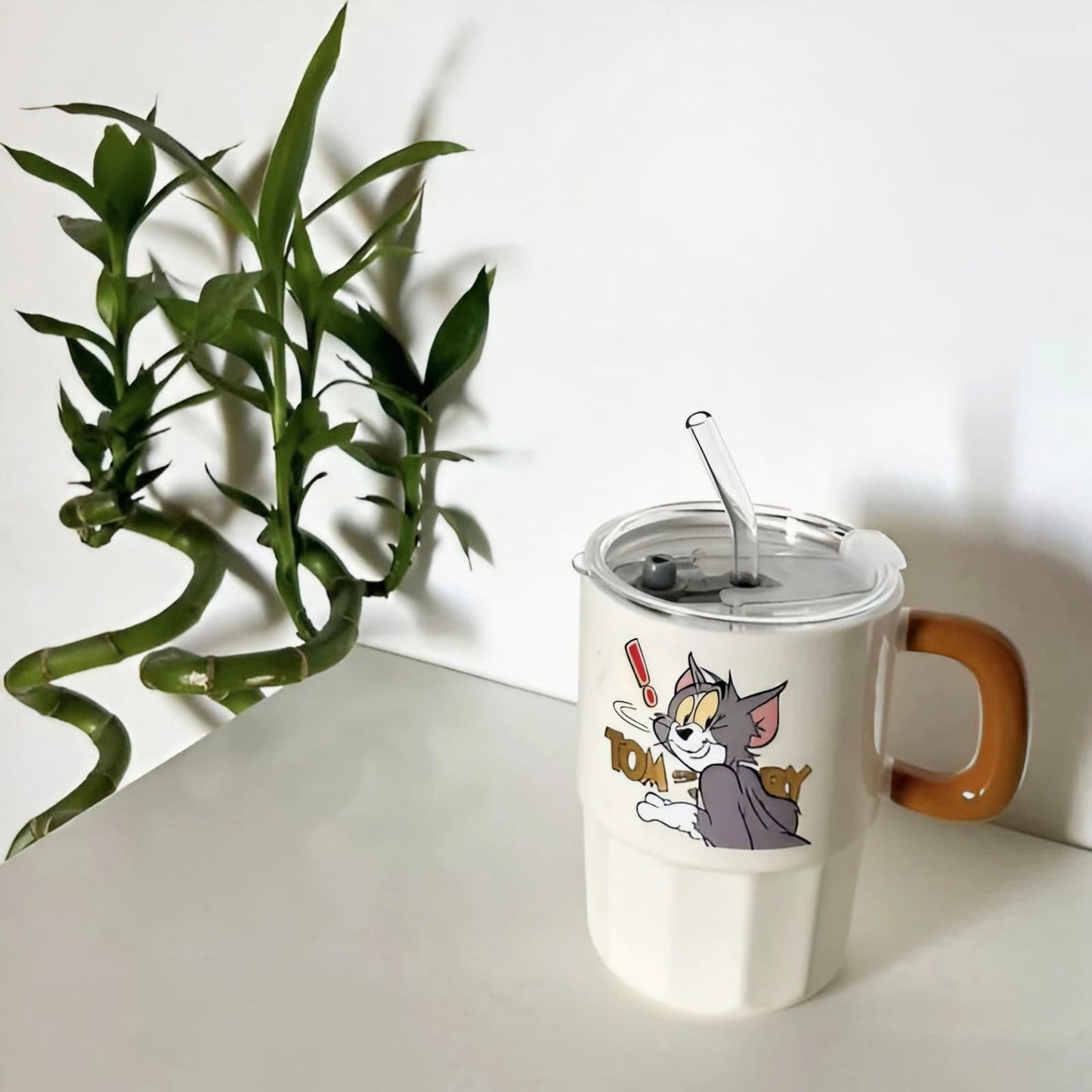 Kaiso Tom and Jerry Premium Ceramic Mug with Straw