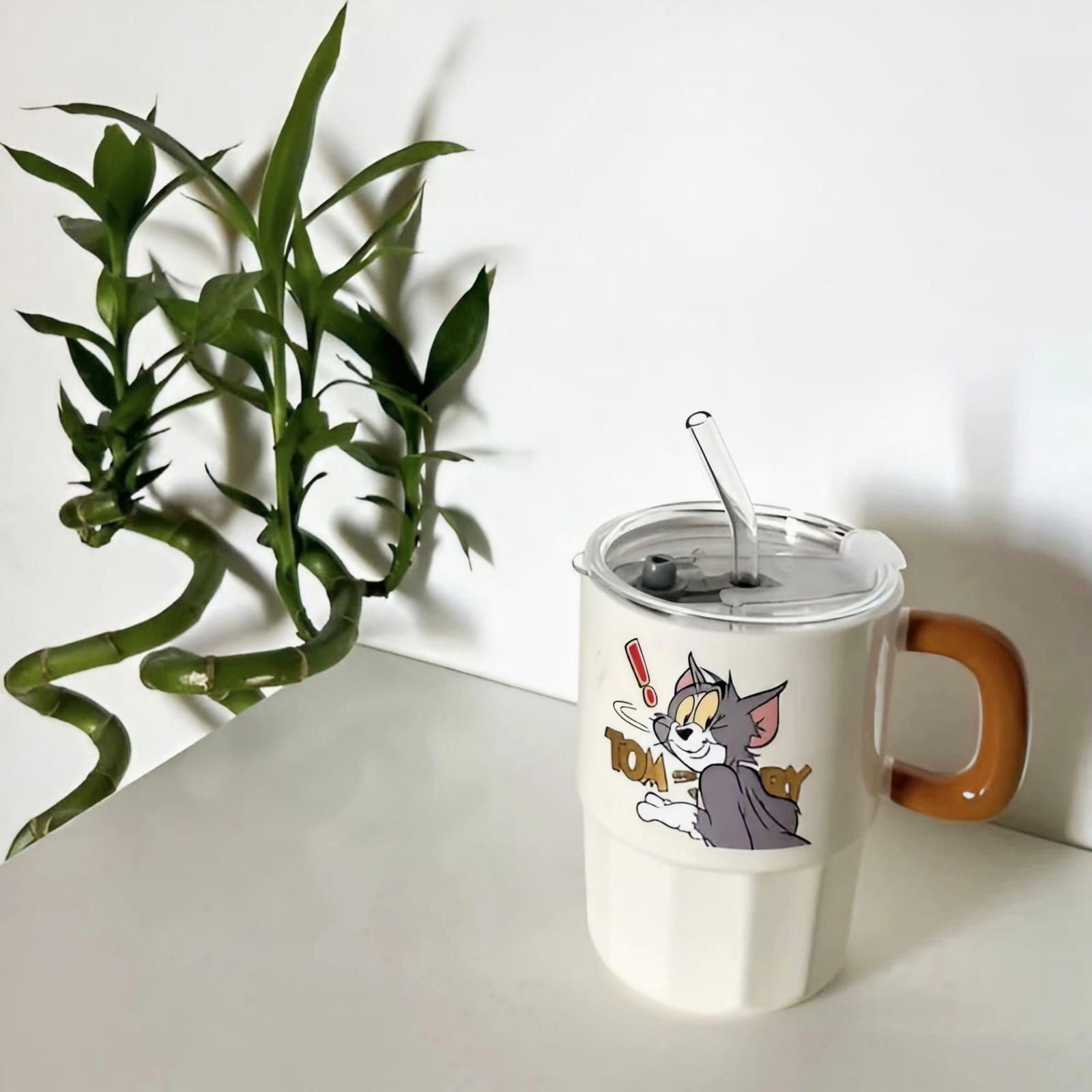 Kaiso Tom and Jerry Premium Ceramic Mug with Straw