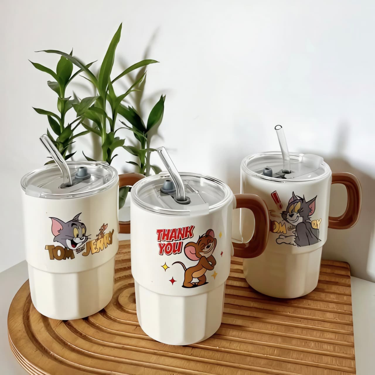 Kaiso Tom and Jerry Premium Ceramic Mug with Straw