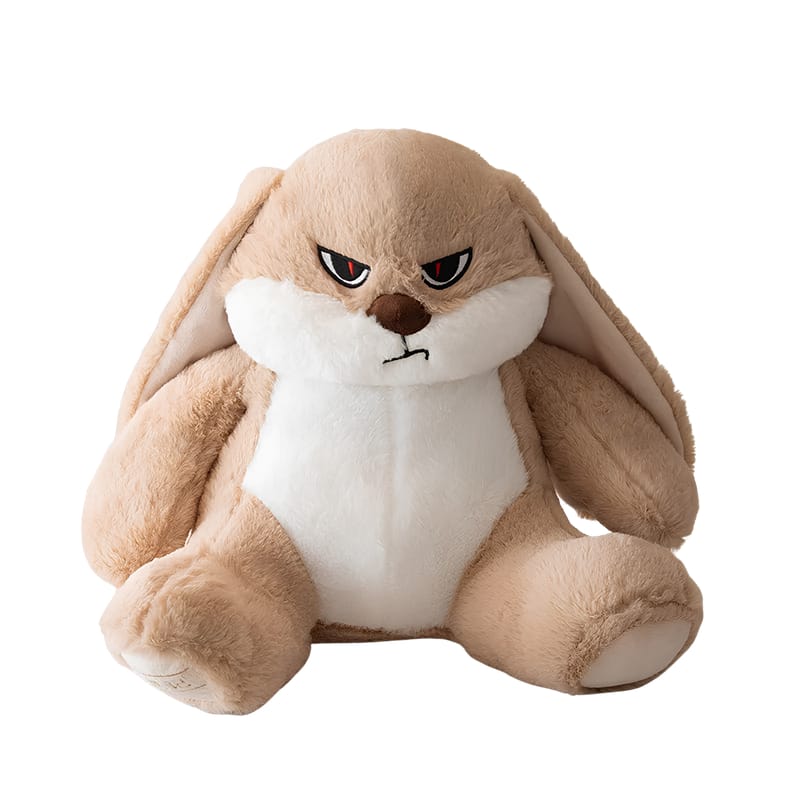 Kaiso Cute Angry Brown Bunny Plushie Soft Toy